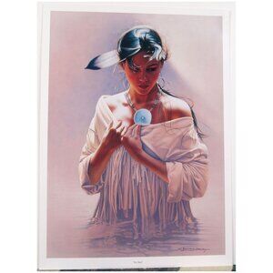 Vtg OOP 1995 S/N Print - Lawrence Starkey THE BATH Indian Princess Ltd Edition